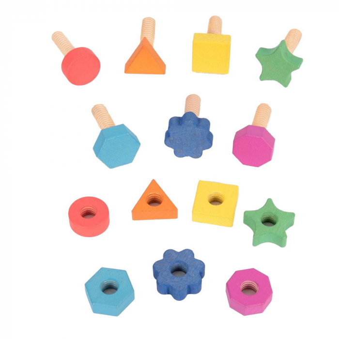 Nuts & Bolts, set suruburi si piulite din lemn, 14 piese, 1-5 ani [5]
