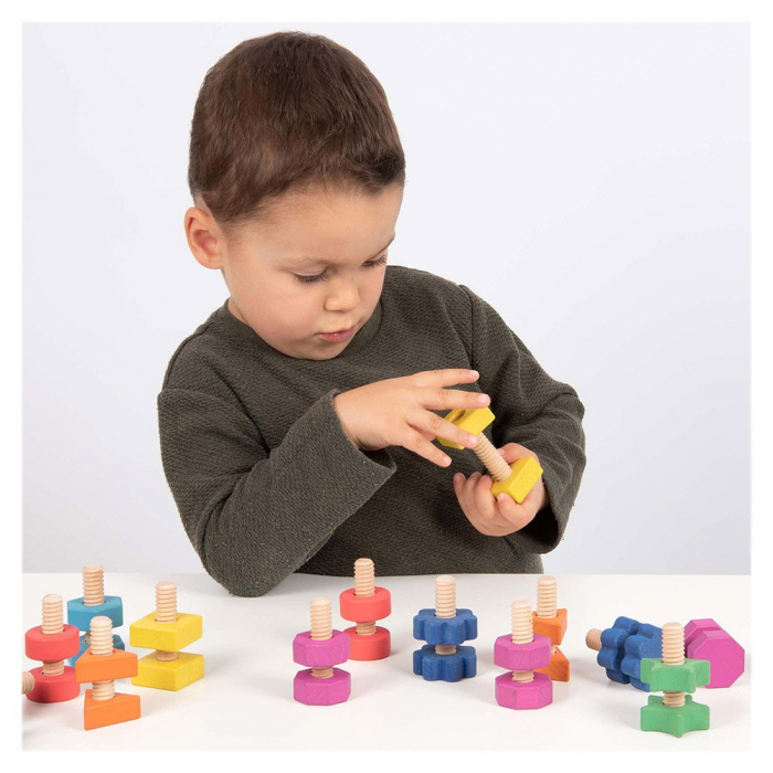 Nuts & Bolts, set suruburi si piulite din lemn, 14 piese, 1-5 ani [2]