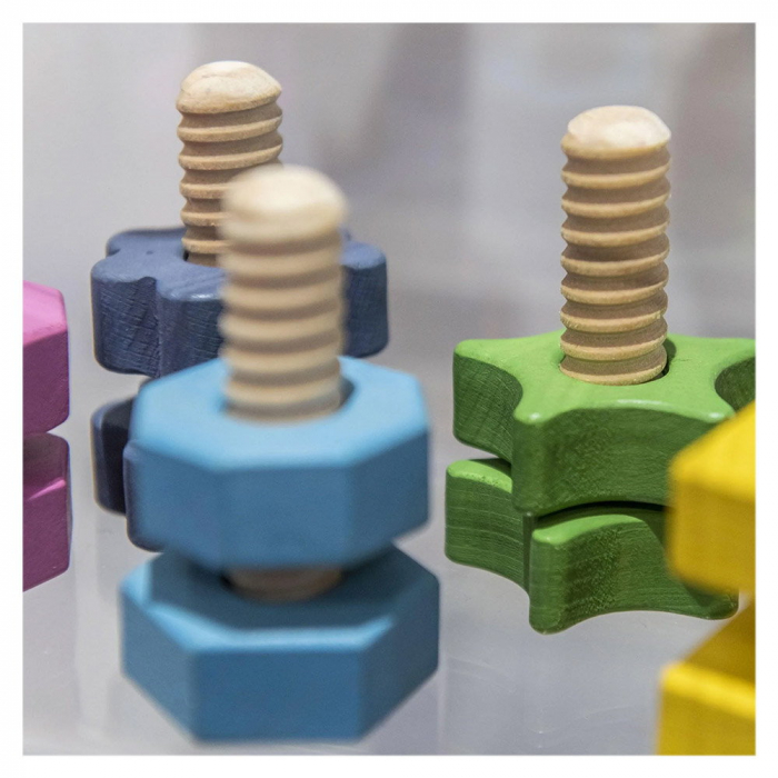 Nuts & Bolts, set suruburi si piulite din lemn, 14 piese, 1-5 ani [4]