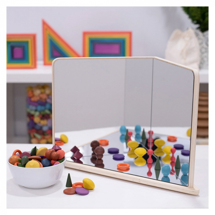 Oglinda cu Reflexie in 4 Directii pentru Copii, TickiT, 46 x 24 x 30 cm, Lemn si Acril [5]