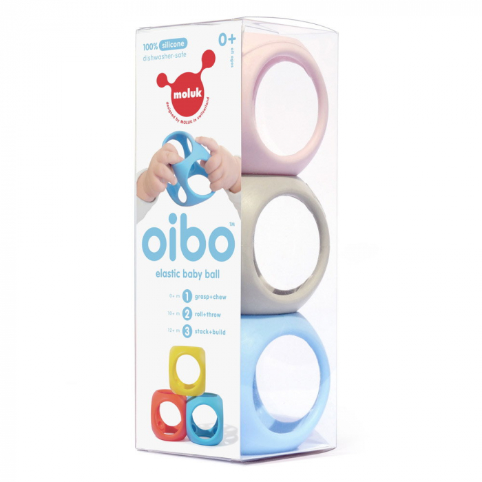 Oibo, set 3 jucarii senzoriale flexibile, nordic colors, 0-5 ani [3]