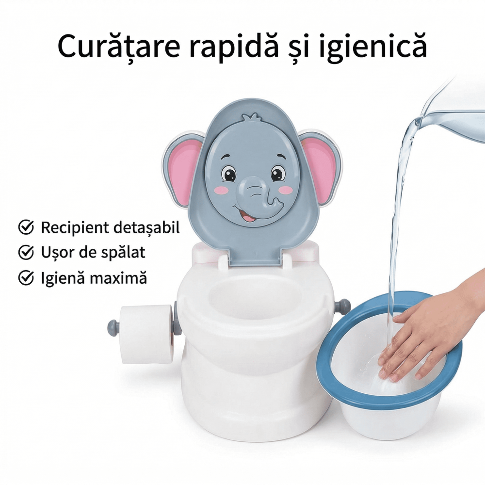 Olita educativa copii Elefant cu sunet sifon | anti-alunecare [4]