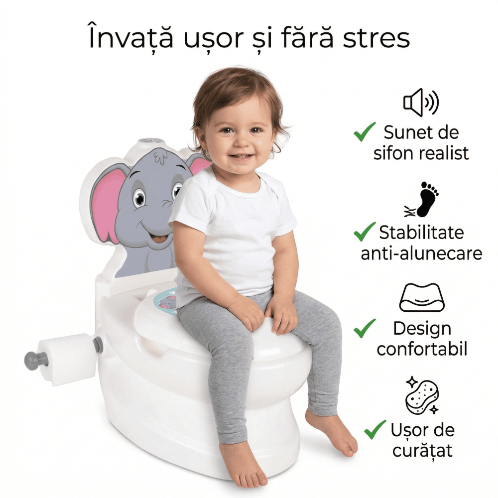 Olita educativa copii Elefant cu sunet sifon | anti-alunecare [2]