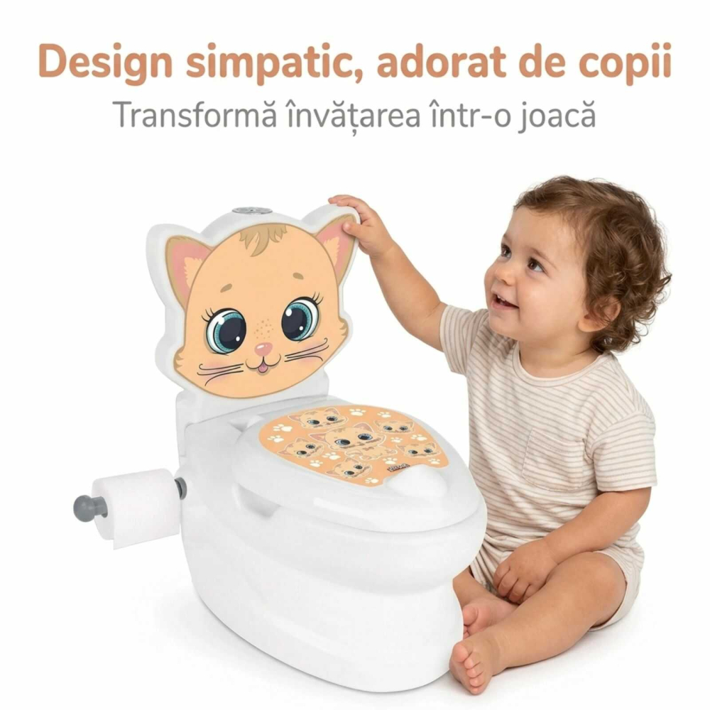 Olita educativa copii, Pisica, cu Sunete, Capac, Anti-alunecare [2]