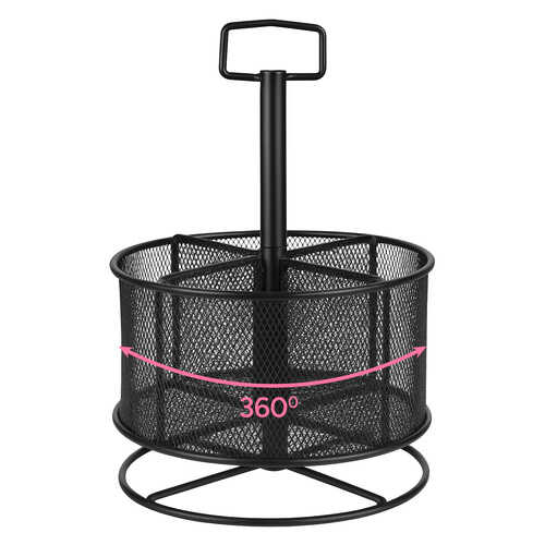 Organizator birou rotativ, suport metalic, 4 creioane, pentru creioane, pixuri [2]