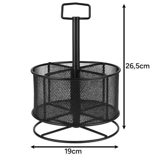 Organizator birou rotativ, suport metalic, 4 creioane, pentru creioane, pixuri [8]