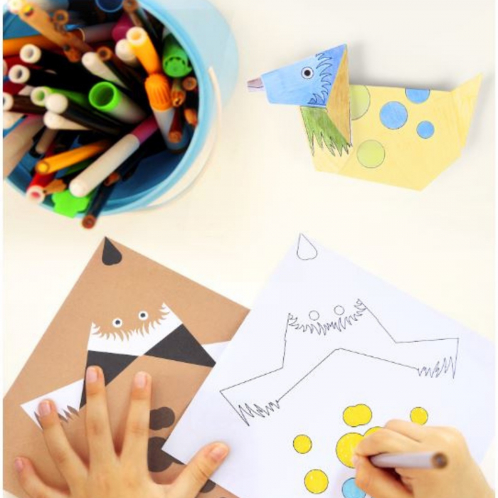 Joc Origami ⭐ cu animale pentru copii. [6]