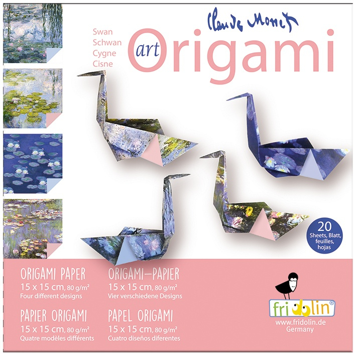 Origami lebede design Claude Monet, Fridolin, varsta 3 - 6, 6 - 9, 9+ ani, Baiat, Fata [1]