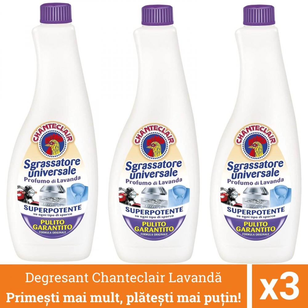 Pachet 3 x Rezerva Degresant Universal cu Lavanda, ChanteClair Sgrassatore, Solutie, 1800 ml [1]
