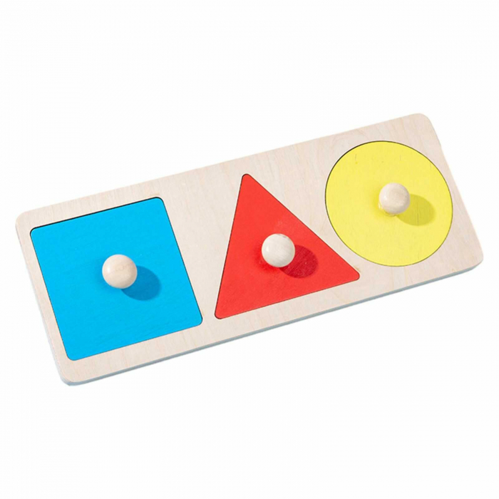 Pachet 4 Jocuri Puzzle Montessori, din lemn, incastre, cu maner [3]