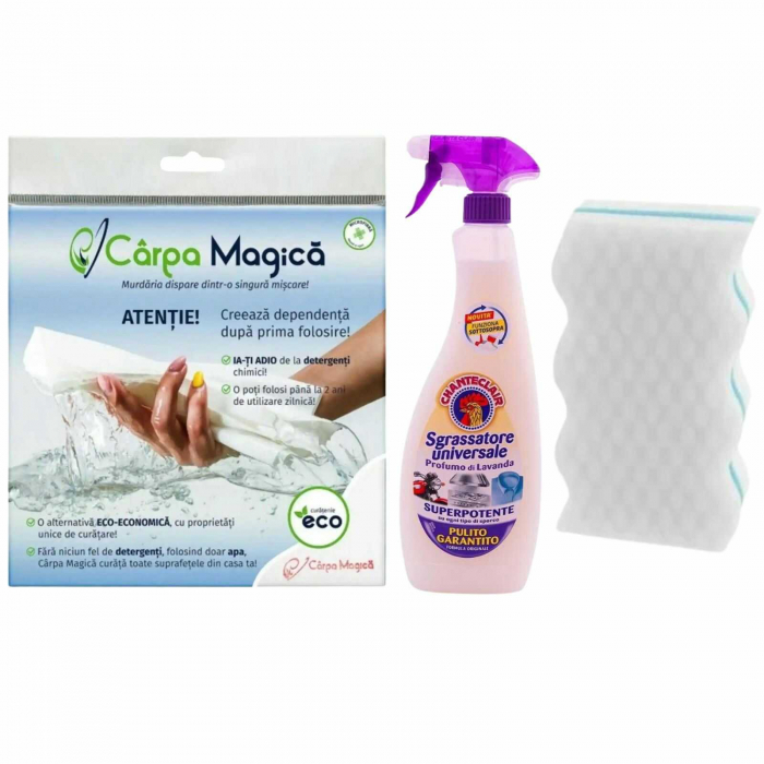 Pachet curatenie Carpa Magica + Chanteclair Lavanda Sgrassatore Degresant Universal + Burete Magic [1]