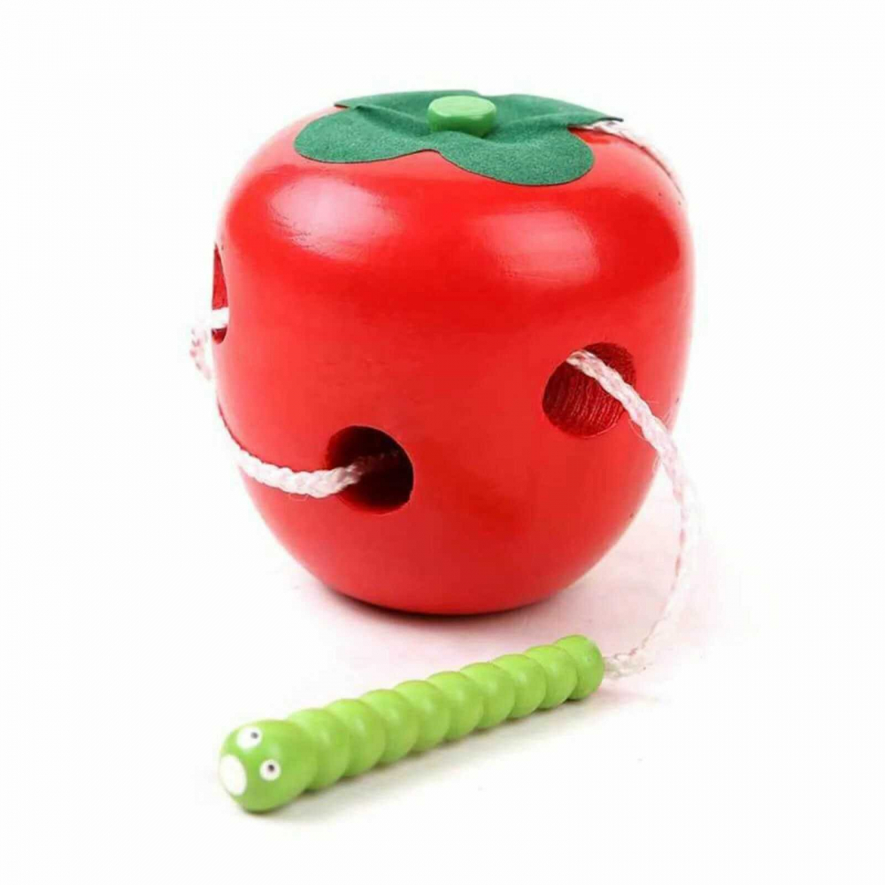 Joc de Snuruit din Lemn, Fructe si Viermisor, Montessori [6]