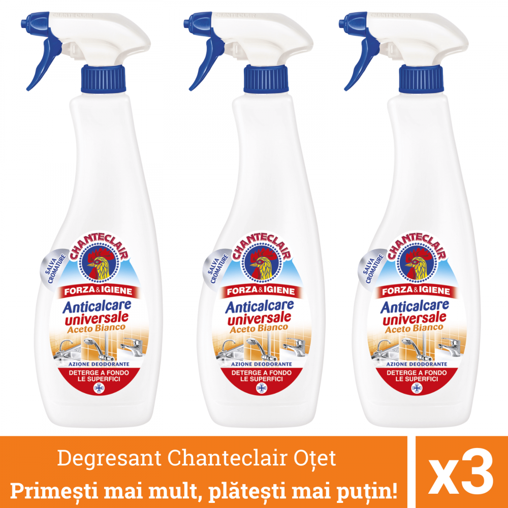 Pachet promo 3 x Chanteclair Degresant Universal cu Otet, Spray, 600 ml [1]
