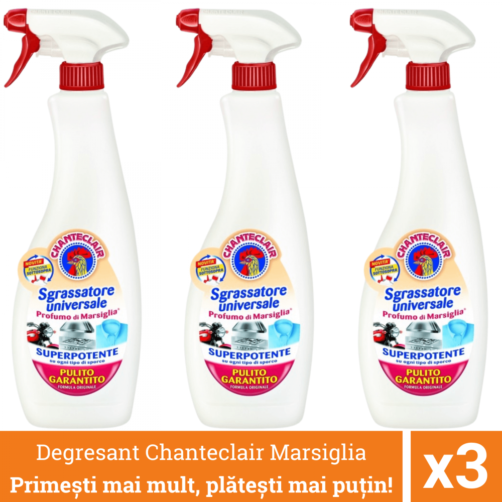 Pachet promo 3 x Chanteclair Detergent Degresant Universal Marsiglia, Spray, 600 ml [1]
