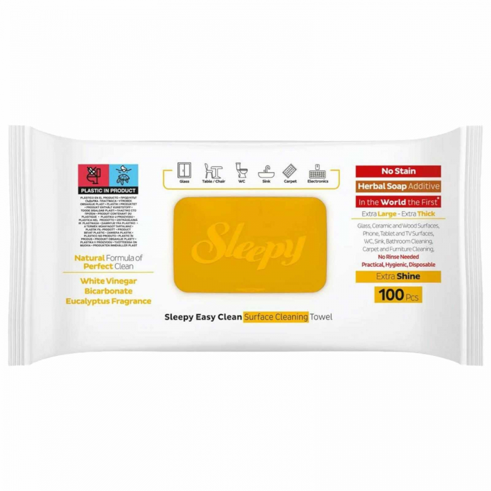 Pachet promo 300 Servetele umede Sleepy cu Otet si Bicarbonat, Extra Cleaning, Multisuprafete [3]
