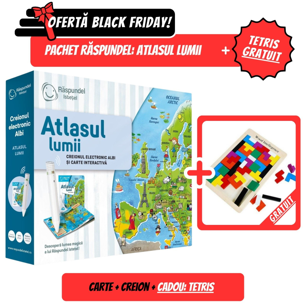 Pachet Promo Raspundel Istetel 2.0: Creion+Carte Atlasul Lumii + GRATUIT Joc Tetris [1]