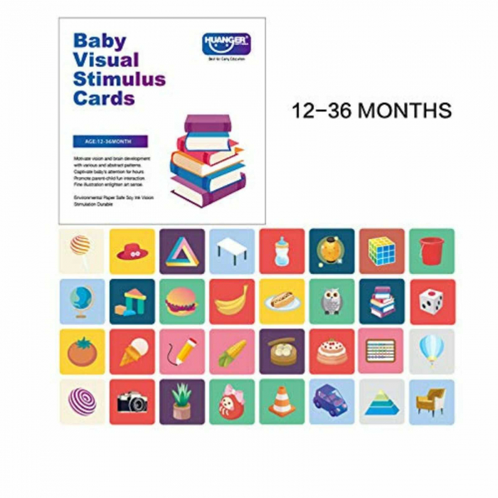 Pachet promo: Set 16 carduri stimulare vizuala bebe, cartonase cu imagini alb negru si color, 0 - 36 luni [6]