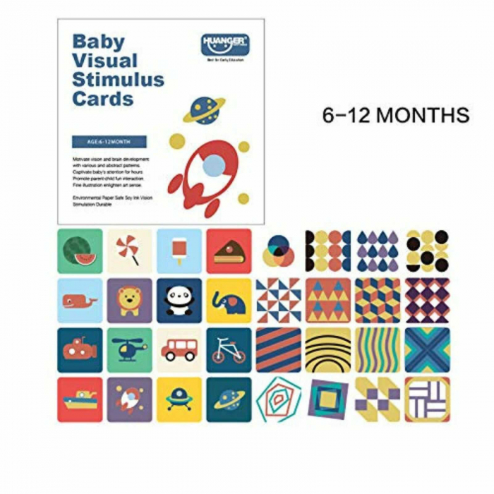 Pachet promo: Set 16 carduri stimulare vizuala bebe, cartonase cu imagini alb negru si color, 0 - 36 luni [5]