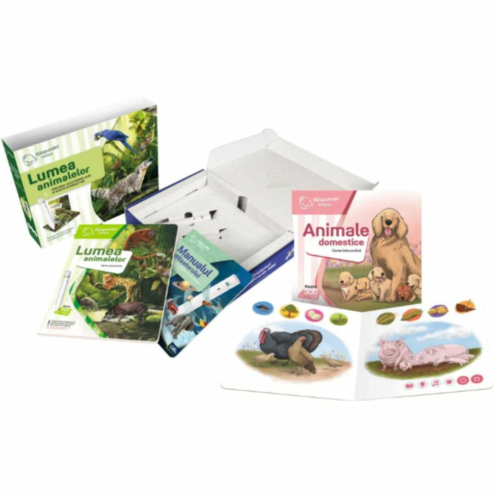 Pachet Raspundel Istetel: Creion + Carte Lumea Animalelor + Carte Animale Domestice + Tetris Cadou [2]
