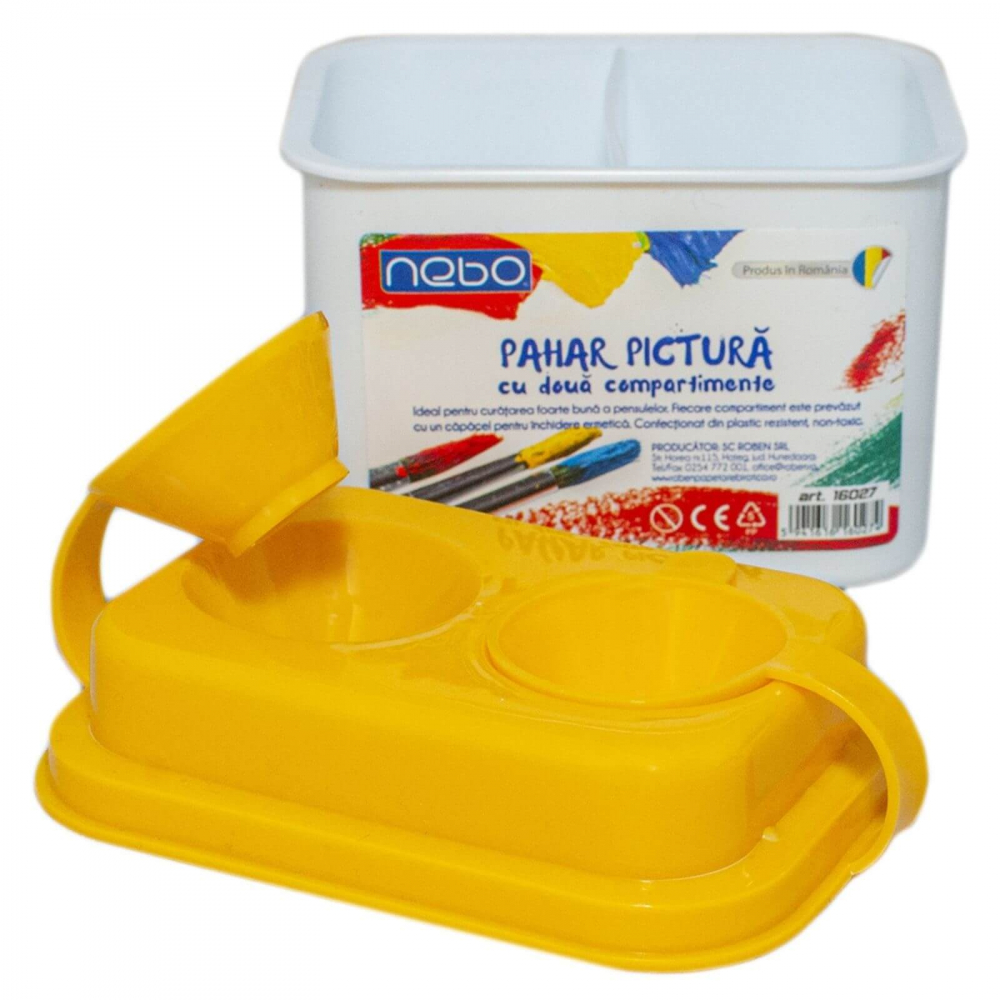 Pahar pictura cu capac, 2 compartimente, 7.5 x 9.5 cm [10]