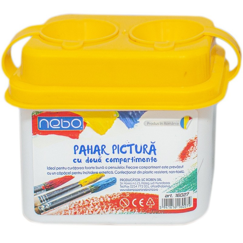 Pahar pictura Nebo, cu capac, cu suport pensule, 2 compartimente, 16027 [2]