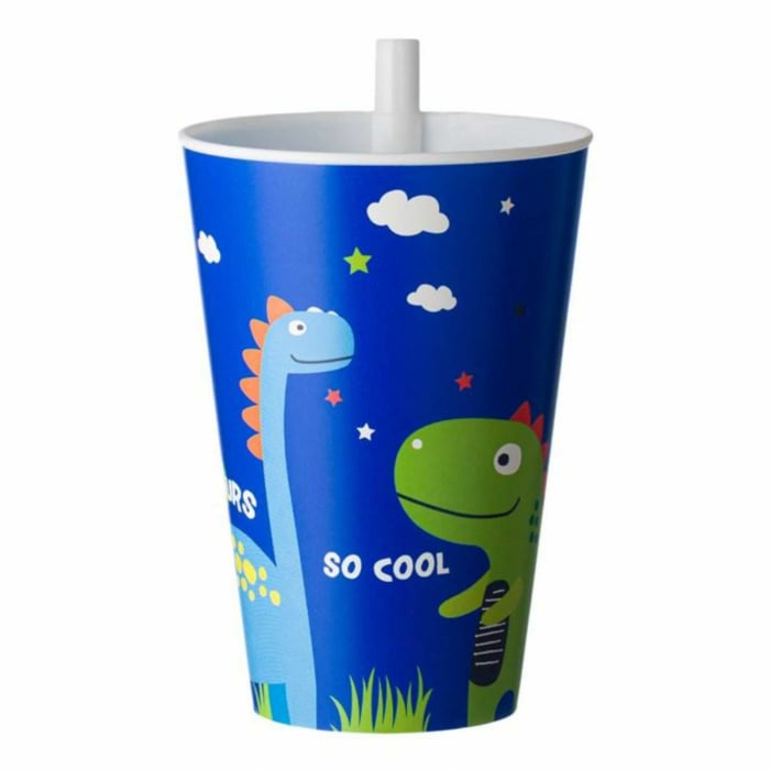 Cana, Pahar cu Pai Incorporat pentru Copii, 400 ml, Dinozauri [2]