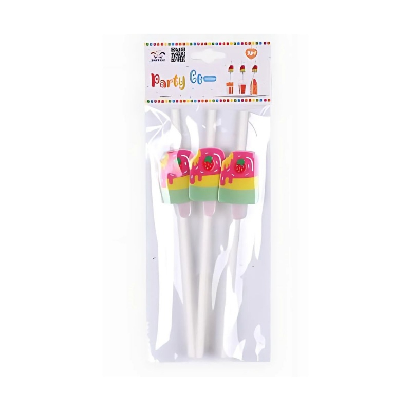 Paie de baut PartyGo, 20cm, imprimeu inghetata, DE0081, set 3 buc [2]
