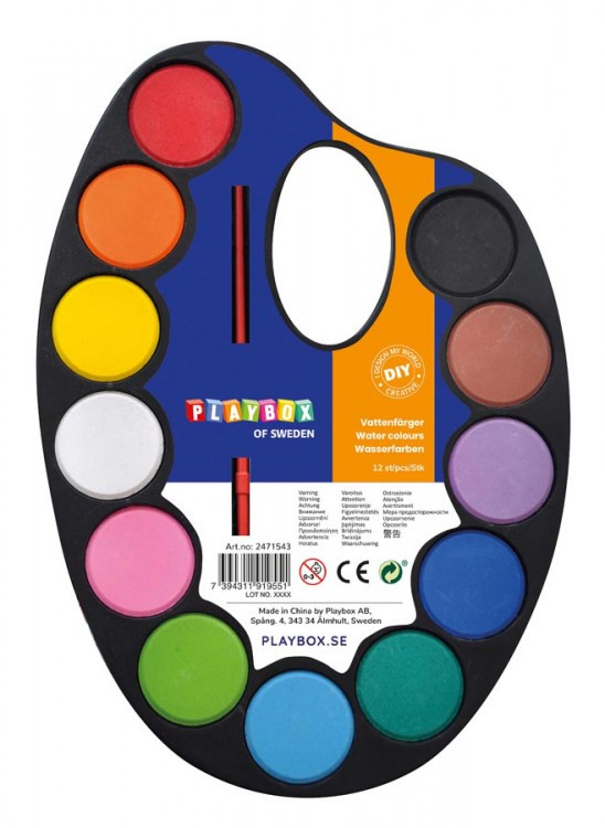 Paleta pictura cu 12 acuarele si pensula [1]