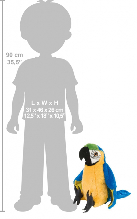 Papagal Macaw Galben - Jucarie Plus Wild Republic 30 cm [3]