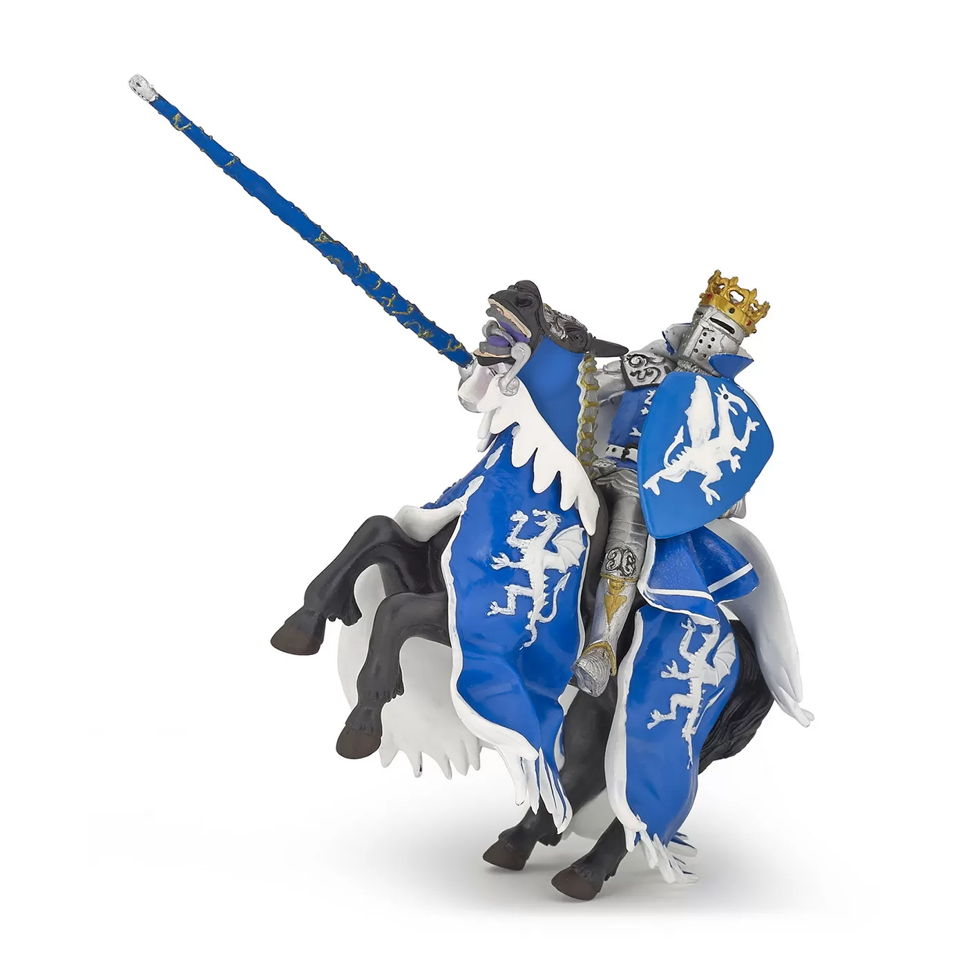 Papo figurina calul regelui cu blazon dragon albastru, varsta de la 3 ani la +15 ani [1]