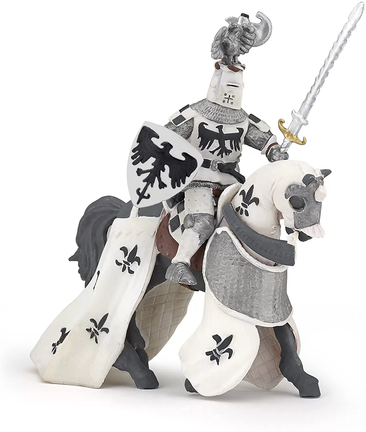 Papo figurina cavaler cu pene alb, varsta de la 3 ani la +15 ani [3]