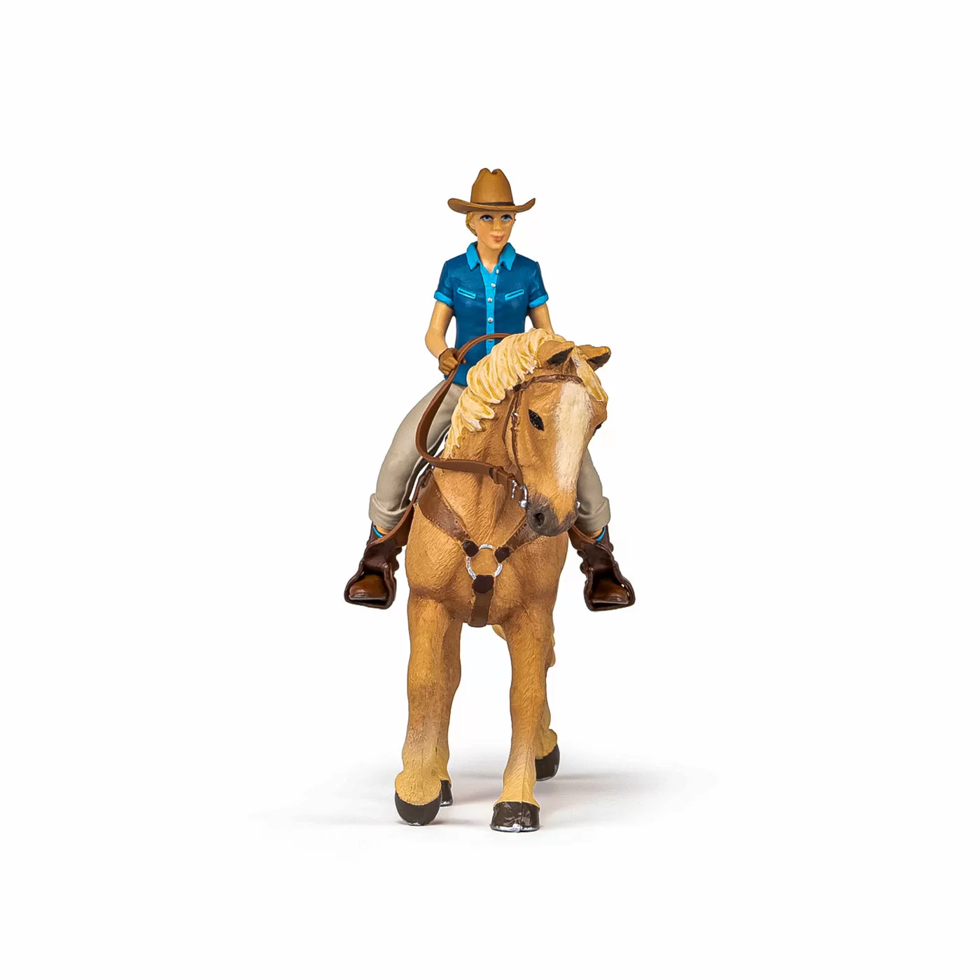 Papo figurina set cowgirl (vacarita) pe cal usa, varsta de la 3 ani la +15 ani [4]