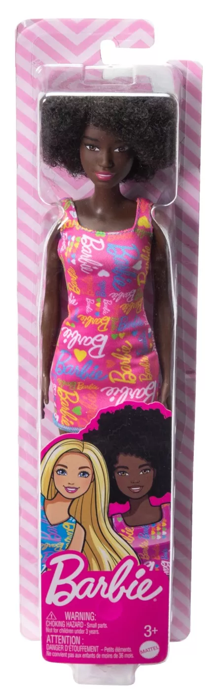 Papusa barbie creola cu par afro si cu rochita roz, varsta de la 3 ani la 10 ani [1]