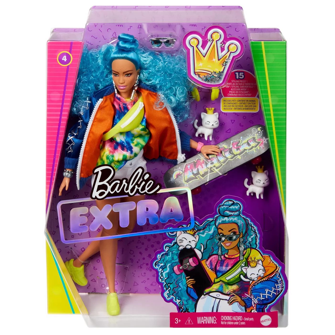 Papusa barbie extra style par albastru carliontat, varsta de la 3 ani la 12 ani [1]