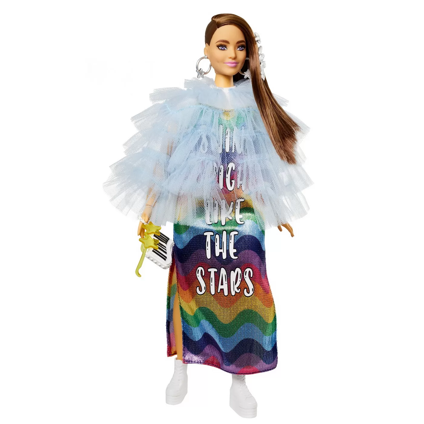 Papusa barbie extra style rochie curcubeu, varsta de la 3 ani la 12 ani [6]