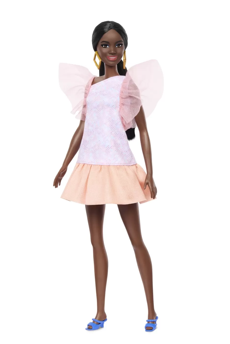 Papusa barbie fashionista afro-americana cu rochie peach, varsta de la 3 ani la 12 ani [2]