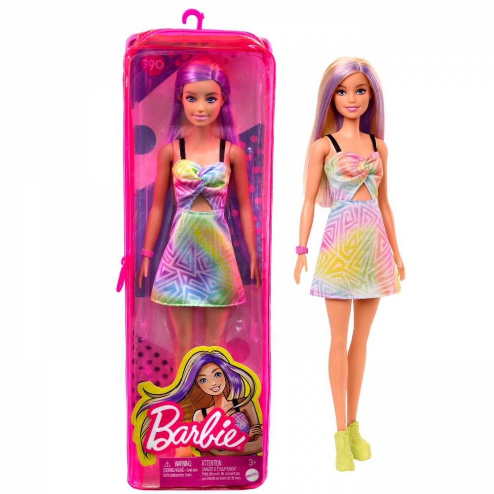 Papusa barbie fashionista blonda cu suvite mov, varsta de la 3 ani la 12 ani [9]