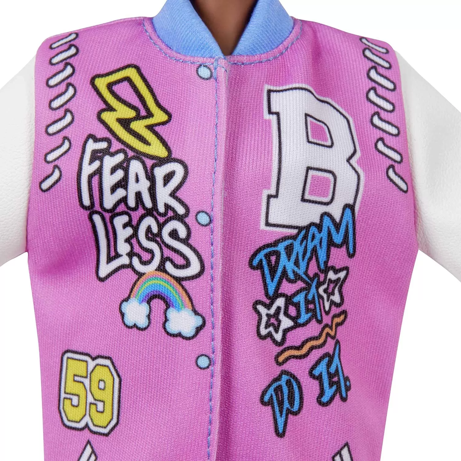 Papusa barbie fashionista cu parul afro si jacheta lila, copii varsta 3 ani pana la 12 ani [4]