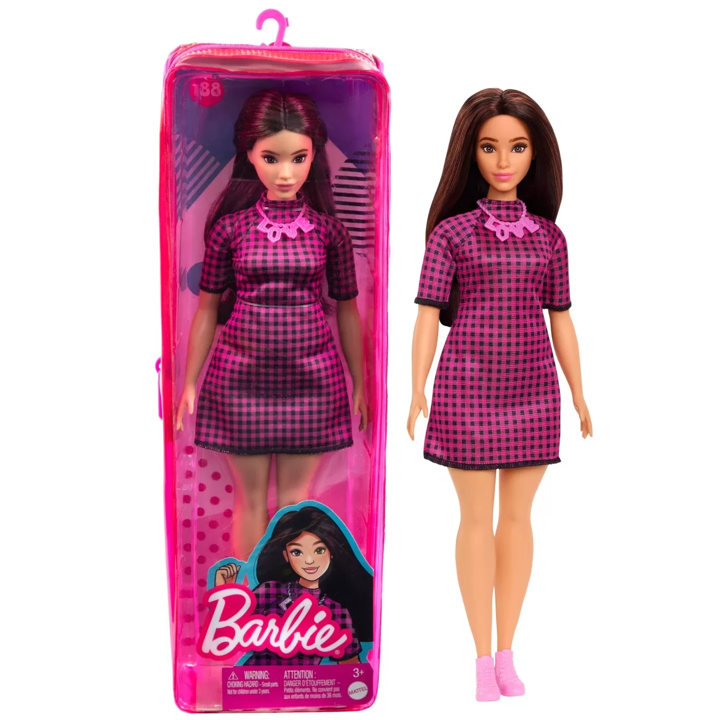 Papusa barbie fashionista satena cu rochie mov, varsta de la 3 ani la 12 ani [9]