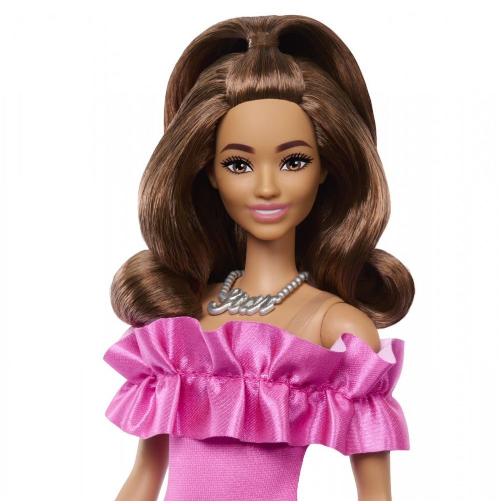 Papusa barbie fashionista satena cu rochie roz, varsta de la 3 ani la 12 ani [7]