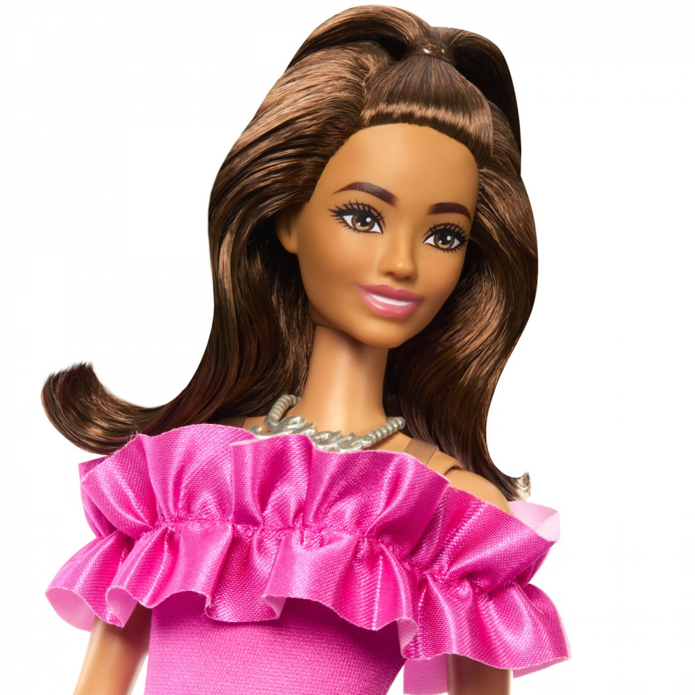 Papusa barbie fashionista satena cu rochie roz, varsta de la 3 ani la 12 ani [5]