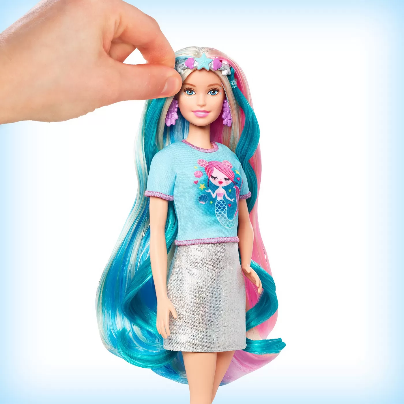Papusa barbie set de joaca parul stralucitor, varsta de la 3 ani la 12 ani [7]