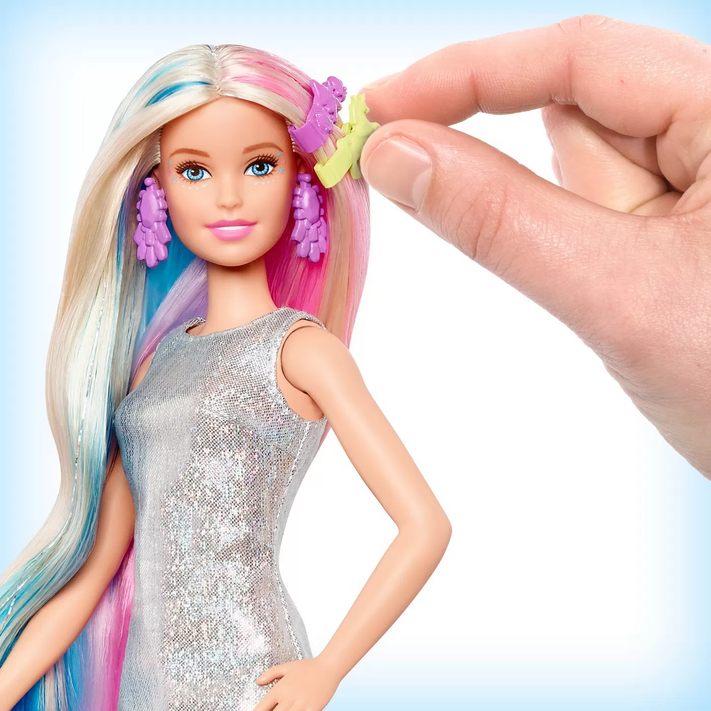 Papusa barbie set de joaca parul stralucitor, varsta de la 3 ani la 12 ani [8]