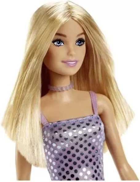 Papusa barbie tinute stralucitoare blonda cu rochita mov, varsta de la 3 ani la 12 ani [2]