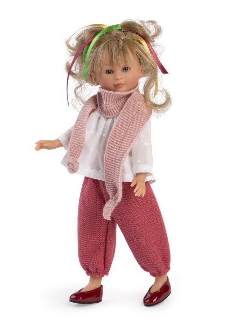 Papusa Celia cu Pantaloni Rosii si Camasa Alba, 30cm [1]
