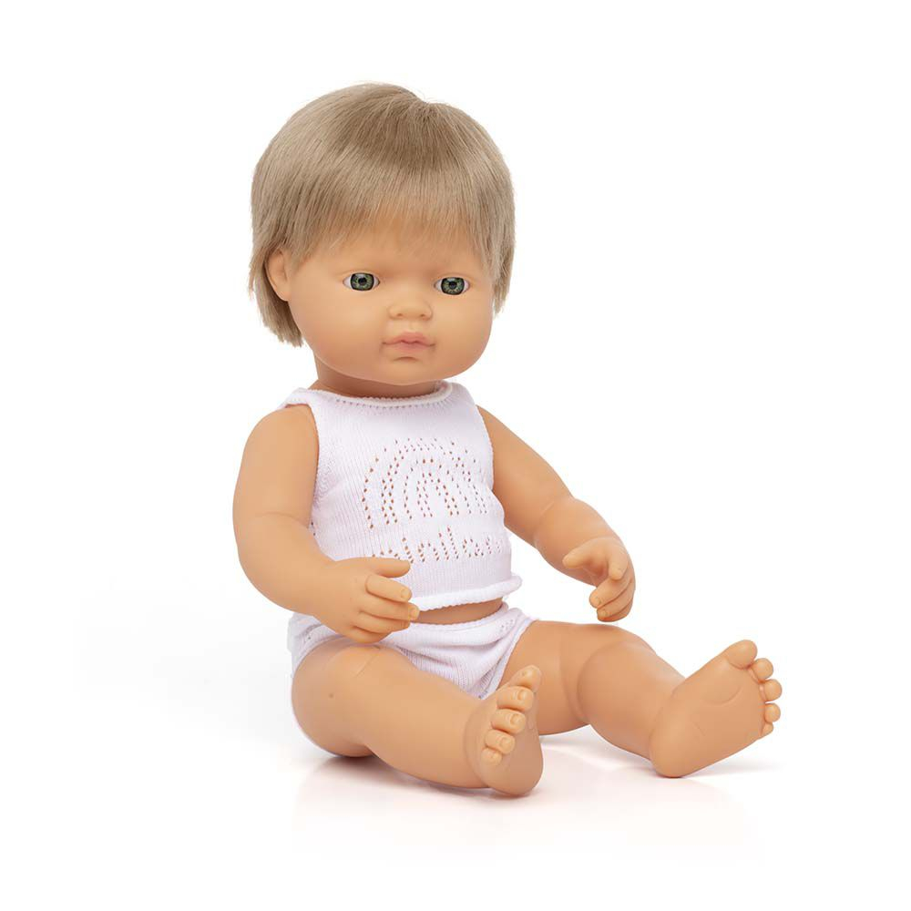 Papusa educativa 38 cm Baiat caucazian blond inchis [1]