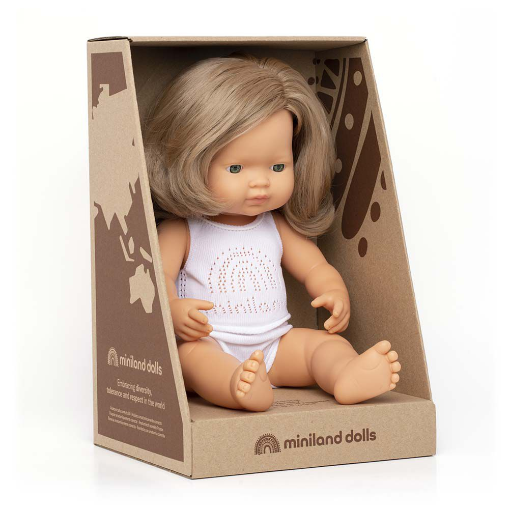 Papusa educativa 38 cm Fetita caucaziana blond inchis [1]
