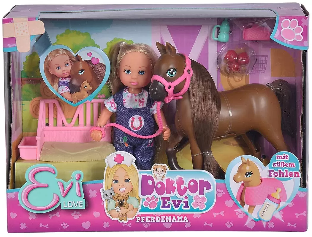 Papusa evi medic veterinar cu calut si manz [1]