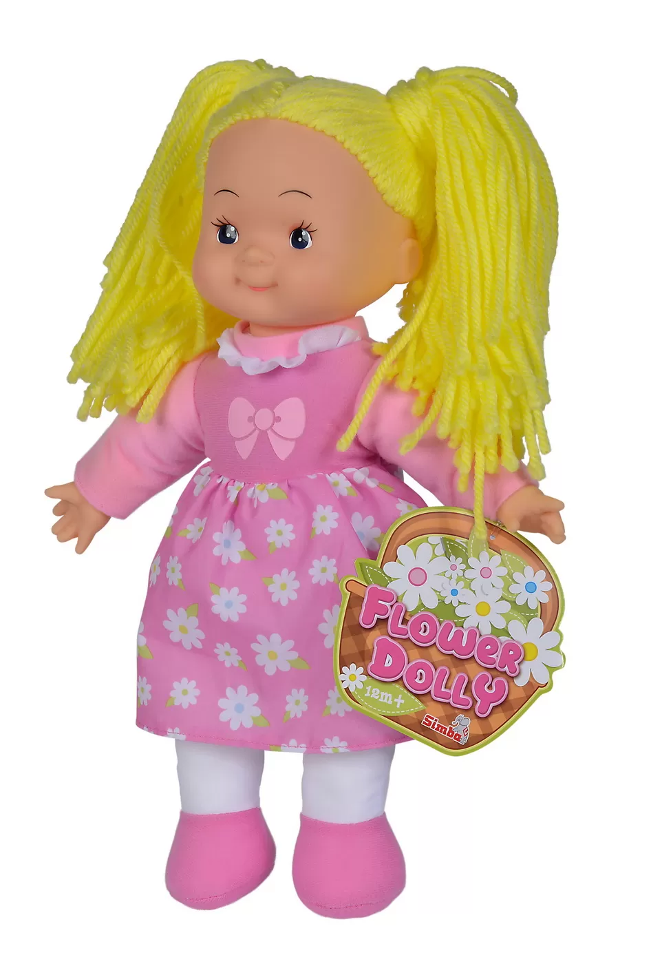 Papusa flower dolly din material textil 38cm cu parul galben, varsta de la 1 an la 12 ani [1]