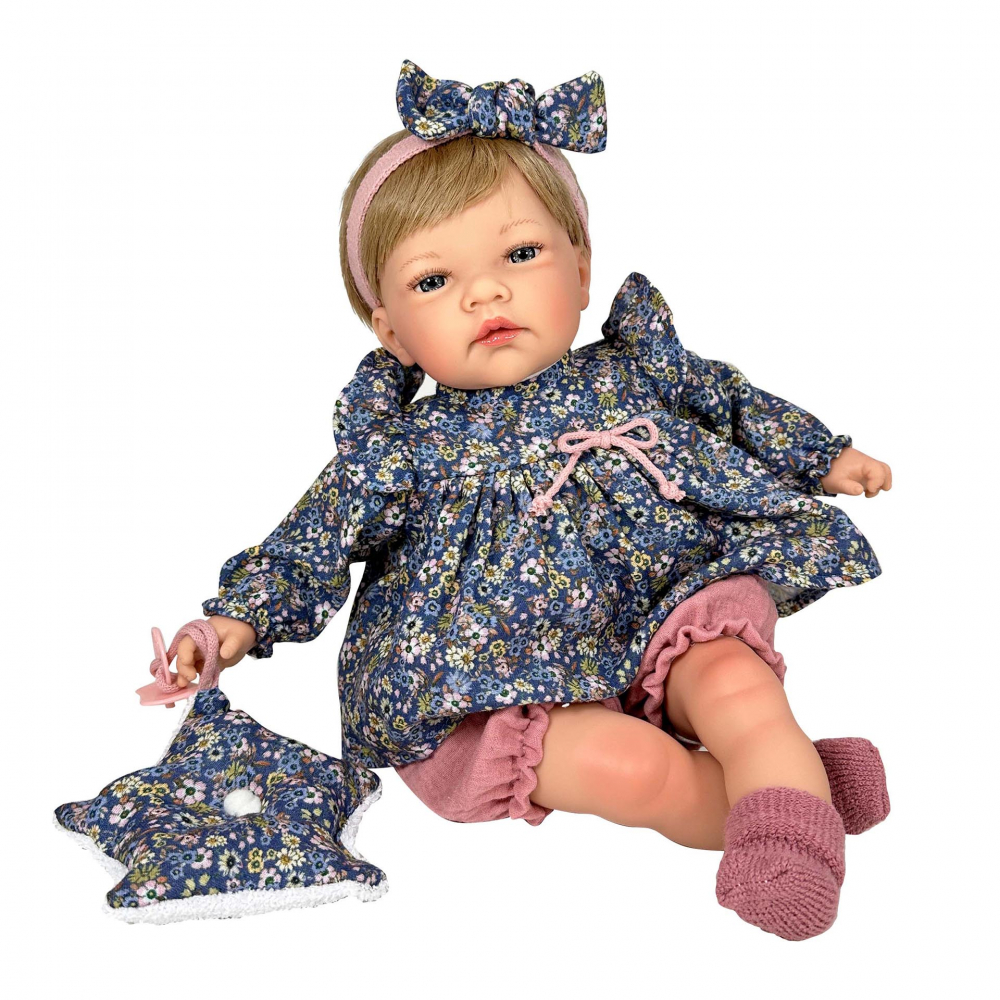 Papusa Nines D'Onil, Celia Liberty, cu sunete, cu parul blond, cu rochie albastra, cu miros de vanilie, 45 cm [1]